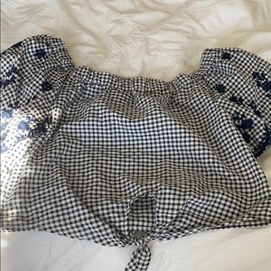 Forever 21 blue and white crop top. Off shoulder